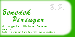 benedek piringer business card